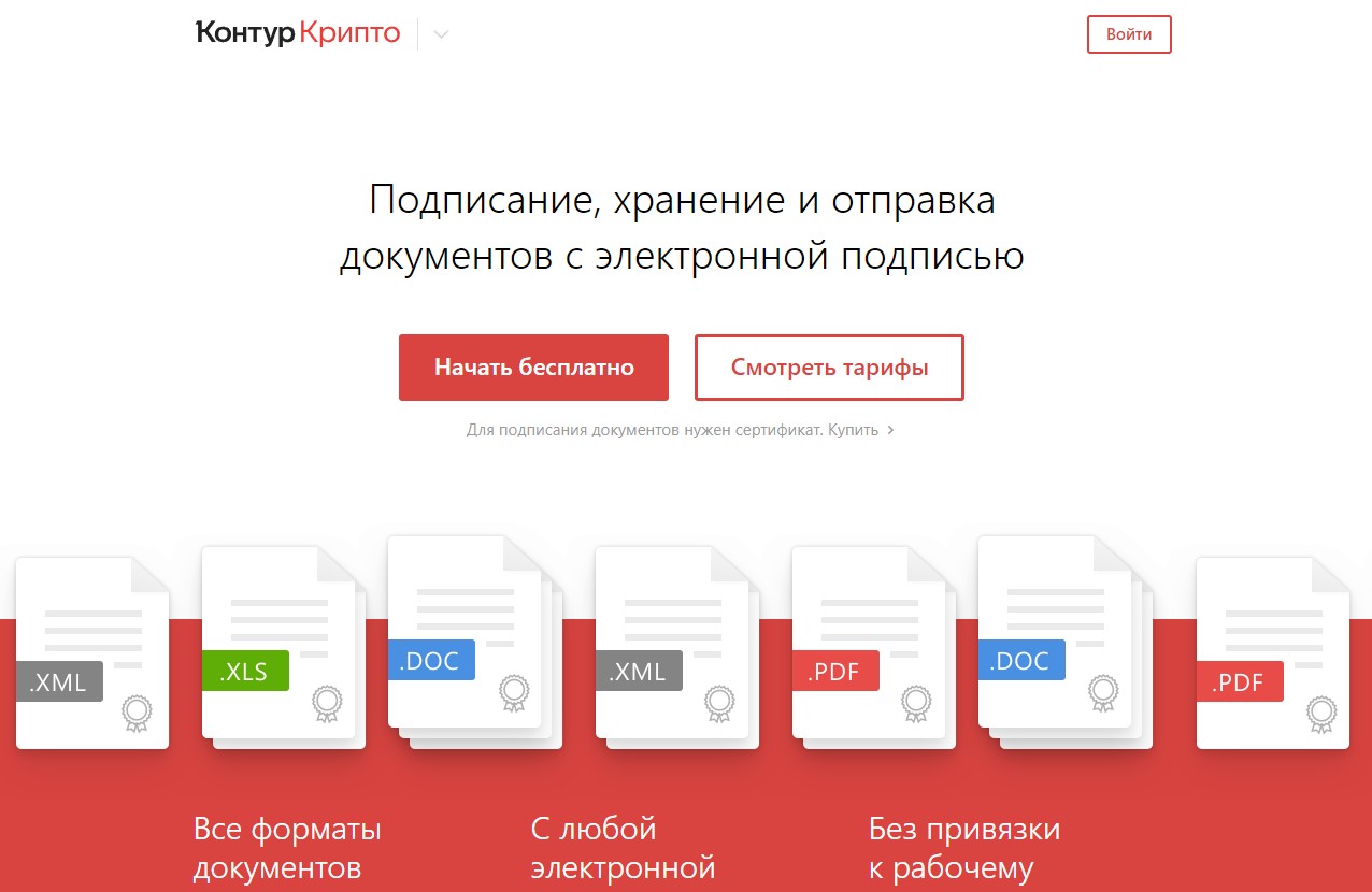Контур.Крипто главная