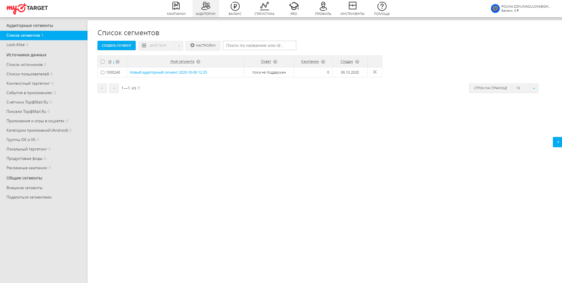 Таргетинг myTarget