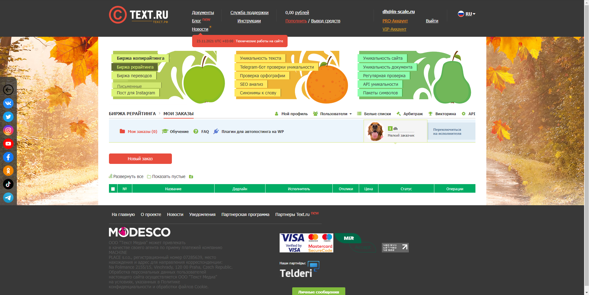 Text.ru мои заказы