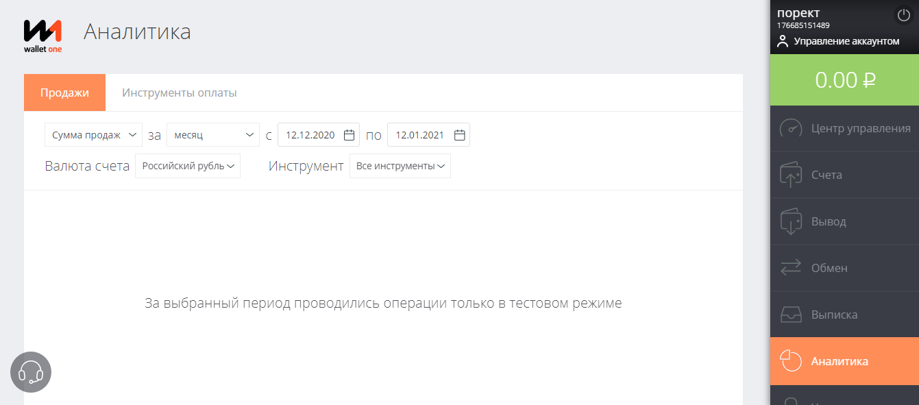 Wallet One Аналитика