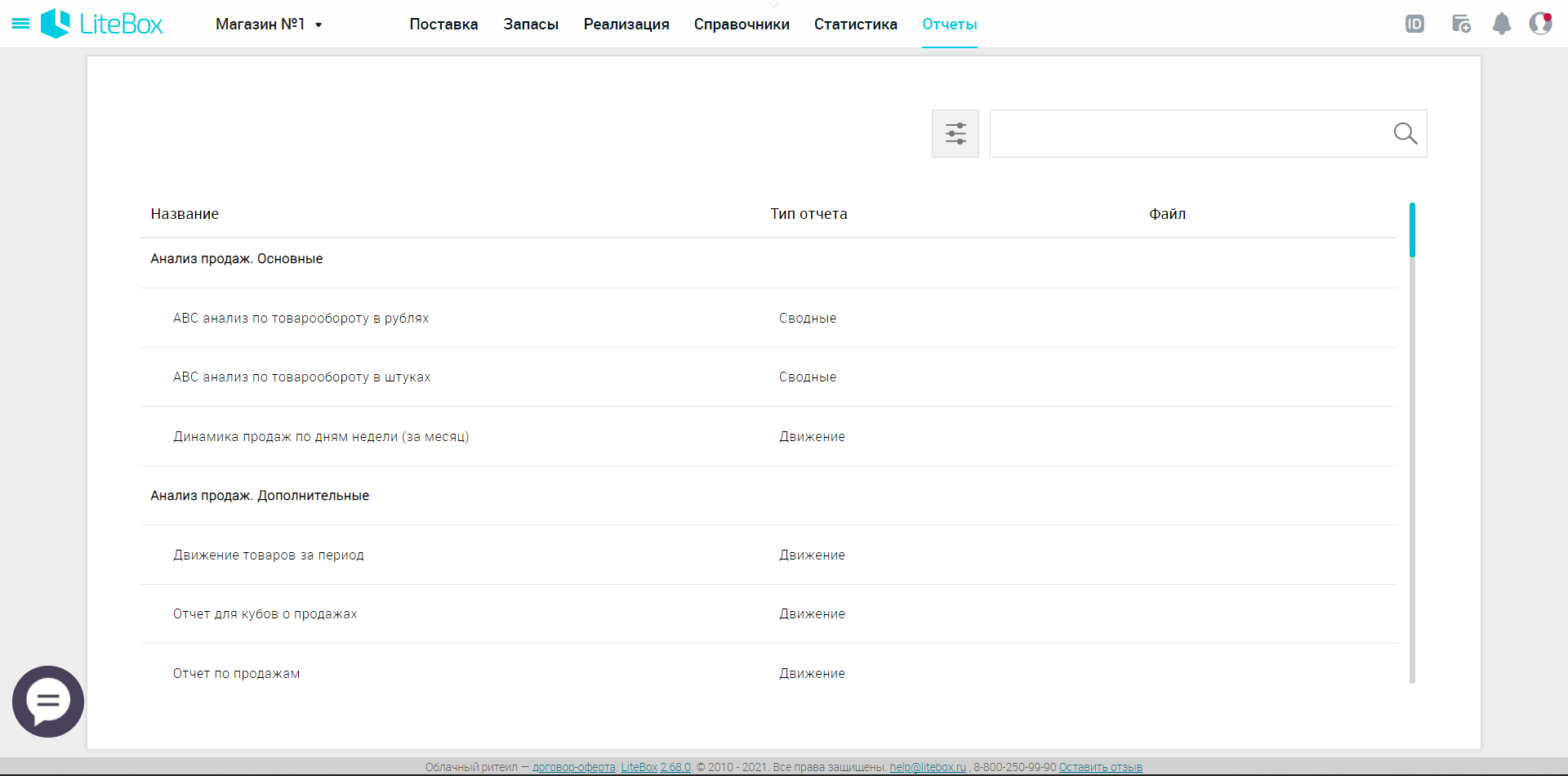 LiteBox отчеты